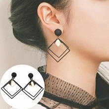 Korean Geometric Square Sequins Earrings Temperament Long Square Pendant Earrings Female Elegant Oorbellen Brincos Wholesale 2024 - buy cheap