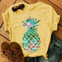 2021 New Fashion INS Summer Plus Size Pineapple Flamingo Women's T-shirt Short-sleeved O-Neck Casual Top for Women Tee Shirts 2024 - buy cheap