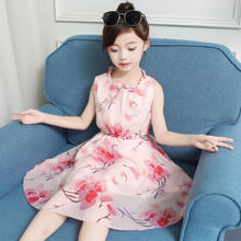 Vestido de princesas estiloso para adolescentes, vestido infantil de chiffon para festa de aniversário de 4 a 14 anos 2024 - compre barato
