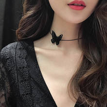 Necklace Woman Clavicle Chain Niche Design Butterfly Necklace Short Fund Black Necklace A Collar For A Horse Choker Personality 2024 - buy cheap