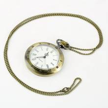 Roman pocket watchvintage oco bronze engrenagem oco relógio de bolso de quartzo colar pingente de relógio corrente das mulheres dos homens 2019 2024 - compre barato