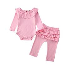 2020 Newborn Infant Baby Girls Romper Autumn Outfits Clothes long sleeve Top Playsuit jumpsuit Ruffle lace Pants Leggings Set 2024 - buy cheap