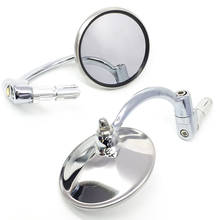 2 Pcs Universal Chrome Round Rearview Mirrors Bar End Side Mirrors for Motorcycle Chopper Scooter Cafe Racer Accessories 2024 - buy cheap