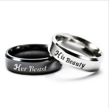 Anel de aço inoxidável, anel com letras em estilo simples, charmoso para casal 2024 - compre barato