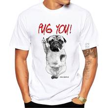 Camiseta con estampado de Pug You para hombre, Camisa estampada de Pug You, Pug Smoking estilo Punk, informal, cuello redondo, verano, 100% algodón 2024 - compra barato