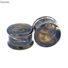 Leosoxs 2pcs Glass  Ear Plugs Gauges Earrings Women Men Ear Plug Flesh Tunnel Piercing Ear Expander Body Piercing Jewelry 2024 - buy cheap