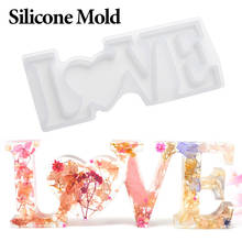 Letters Crystal Resin Epoxy Mold DIY Crafts Casting Molds Heart Shape HOME LOVE Silicone Mould Home Decoration Handmade Molds 2024 - buy cheap
