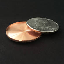 1pc expandido escudo (cabeça, meio dólar) truques de magia moeda aparecer/desaparecer magia mágico acessório close-up ilusões adereços truque 2024 - compre barato
