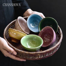 CHANSHOVA-taza de té de cerámica craquelada de estilo retro chino tradicional, tazas grandes de porcelana China para café y té, seis colores, 100ml, H300 2024 - compra barato
