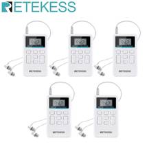 Retekess-Radio FM portátil TR612, receptor de Radio de bolsillo con auriculares de 3,5mm para reunión grande, interpretación simultánea, 5 unidades 2024 - compra barato