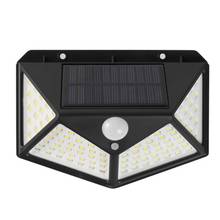 100 LED Solar Power PIR Motion Sensor Waterproof Wall Light Outdoor Garden Lamp Decoration Porch Lights White/Warm White Light 2024 - buy cheap