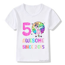 2021 hot sale baby t-shirt 8th birthday unicorn girls birthday shirt tops cute graphics summer girls t shirt birthday clothing 2024 - buy cheap