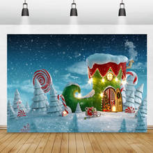Laeacco-lâmpada para fotografia, planos de fundo de inverno para fotos, com bulbo de neve, céu, lareira, natal, desenho animado 2024 - compre barato