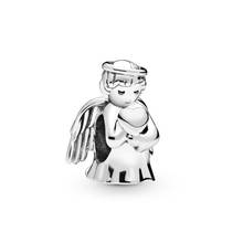 Аутентичный бусины из стерлингового серебра 925 Ангел любви шарм подходит оригинальный для женщин Pandora браслет подарок DIY ювелирные изделия 2024 - купить недорого