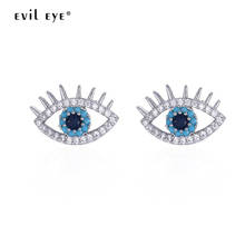EVIL EYE Micro Pave Zircon гвоздики золотые, розовые серьги серебристого цвета медь турецкий глаз серьги ювелирные подарки для женщин дамы LE180 2024 - купить недорого