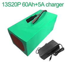 С 5A зарядное устройство 48V 60Ah 13S20P 18650 литий-ионный аккумулятор Батарея пакет для е-байка, фара для электровелосипеда в электрический велосипед 255x200x140 мм 2024 - купить недорого