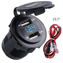 12V/24V 4.2A LED Dual USB Car Motorcycle Intelligent Charger Socket Adapter Outlet Voltmeter Car Boat Marine Motorcycle ATV RV 2024 - buy cheap