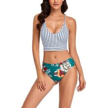 Women's Sexy Bikini Tank Top 2-Piece Split Printed Swimsuit Set 2024 - buy cheap