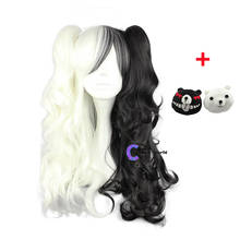 New Dangan Ronpa Monokuma Long Ponytails Curly Wig Cosplay Costume Danganronpa Heat Resistant Synthetic Hair Women Cosplay Wigs 2024 - buy cheap