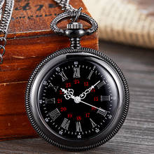 Antique Pocket Watch Quartz Fob Clock for Men Steampunk Roman Numerals Russia Popular Black Chain Clock Watches Drop-shipping 2024 - buy cheap