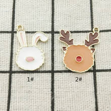 10pcs enamel rabbit deer charm jewelry accessories earring pendant bracelet necklace charms zinc alloy diy finding 2024 - buy cheap