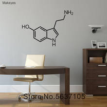 Makeyes Serotonin Molecule Wall Sticker Sicence Wall Decals Vinyl Design Vinyl Wall Stickers Home Livingroom Wall Murals Q142 2024 - buy cheap