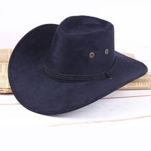 Chapéu de caubói do oeste, masculino, 2020, boné para cavalheiro, jazz, com camurça, sombrero, 58cm, fantasia para festa de feriado 2024 - compre barato