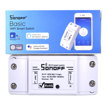 Sonoff-interruptor inteligente con Wifi para el hogar, módulo de automatización de luz domótica con control remoto inalámbrico, funciona con Alexa 2024 - compra barato