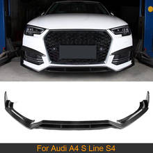 Carbon Fiber Front Bumper Lip Spoiler For Audi A4 S Line S4 2018 Car Front Bumper Lip Chin Spoiler Apron Guard FRP 2024 - buy cheap