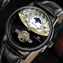 Forsining 2021 Automatic Watch Clock Men Waterproof Leather Strap Mechanical Top Brand Luxury Skeleton Watch Relogios Masculinos 2024 - buy cheap