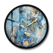 Часы настенные с мраморной текстурой, тихие настенные часы с кристаллами оникса, настенные часы с метафизическим исцелением, художественные часы 2024 - купить недорого