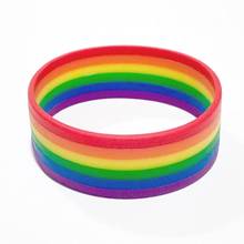 Orgulho lgbt arco-íris unisex silicone pulseira gay orgulho jóias lésbica bissexual 2024 - compre barato