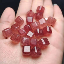 Natural Strawberry Crystal Stone Cube For Women Jewelry Party Accessories For Gift 2024 - buy cheap