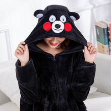 Cartoon Pajama Kigurumis Onesies For Adults Women Witner Sleepwear Zipper Animal  kumamoto Bear Unisex Flannel Nightie Sleepwear 2024 - buy cheap