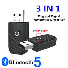 3.5mm AUX Bluetooth Audio Receiver Transmitter 3 in 1 USB Bluetooth 5.0 Adapter Wireless Dongle Adapter For Car TV Speaker 2024 - buy cheap