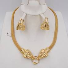 High Quality Ltaly 750 Gold color Jewelry Set For Women african beads jewlery fashion necklace set earring jewelry 2024 - buy cheap