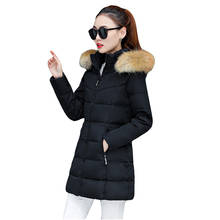 Abrigo largo de algodón para mujer, parka larga con cuello de piel, chaqueta china para invierno 2024 - compra barato