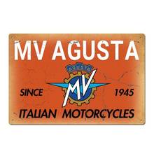 Итальянские мотоциклы MV Agusta 1945 Винтаж Ретро жестяной знак, с металлическим декором, металлический знак настенный знак доска стены с большим ассортиментом 12X 8 дюйм (ов) 2024 - купить недорого