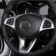 Abs adesivo botão do volante guarnição quadro decorativo adesivo acessórios para mercedes benz w205 w213 gla glc e c classe 2024 - compre barato