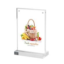 Suporte magnético de sinal e cartão, 10x15cm, formato de t, a6, tamanho duplo, mesa de acrílico, serviço de menu, etiqueta, suporte para exibição 2024 - compre barato