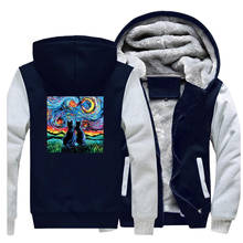 Sudadera de gatos de Van Gogh para hombre, chaqueta de otoño invierno de 2019 para hombre, chaqueta con capucha de estilo Vintage para hombre, abrigo de Hip Hop, ropa de calle 2024 - compra barato