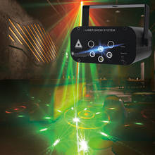 YSH Disco Light 6 Beam 64 Pattern LED Laser Laser Projector Christmas Party DJ Light Voice-Activated Disco Xmas For Wedding 2024 - купить недорого