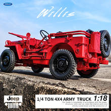 Welly-modelo de coche de aleación para niños, juguete de simulación de Jeep, escala 1:18, colección de decoración, regalo, fundición a presión 2024 - compra barato