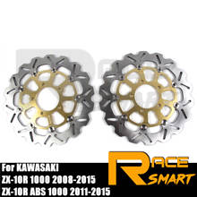 Discos de freno delantero CNC para motocicleta KAWASAKI, Rotor de freno de acero inoxidable ZX10R ABS 1000 2008-15, para KAWASAKI ZX-10R 2015 1000-2011 2024 - compra barato