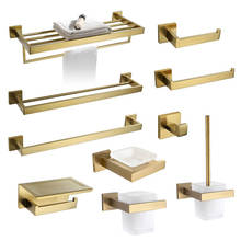 Gold Bathroom Accessories Hardware Set 304 Stainless Steel Paper Holder Bath Towel Rack Hooks Soap Dish Toilet Brush Toothbrush1 2024 - buy cheap