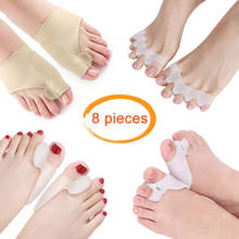 Separador de dedos de los pies, de juanete Corrector ortopédico, Corrector de juanete, Corrector de hueso de los pies, alisador de calcetines de pedicura, 8 piezas = 4 pares 2024 - compra barato