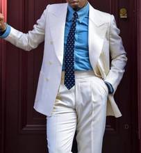 Latset-traje para padrino de boda con doble botonadura, trajes de esmoquin para hombre, chaqueta, pantalones y corbata 2024 - compra barato