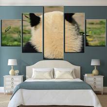 5 Pieces Panda Cute Back View Canvas Painting Animal Posters White Black Pictures Wallpapers For Home Kids Decor Artwork 2024 - buy cheap