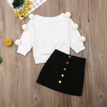 2019 2PCS Toddler Kids Baby Girls Autumn Clothes Hairball Knit Tops+Skirt Outfits Autum Winter Fashion Girls Streetwear 1-6Y 2024 - buy cheap