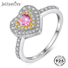 Jellystory 925 sterling silver Lady Ring Romantic Heart-shaped Spinel rings for Wedding party Gift ornaments Wholesale sizes 6-9 2024 - buy cheap